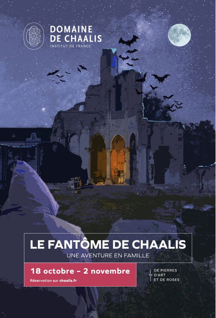 affiche key visual domaine de chaalis vacances de la Toussaint le fantôme de chaalis Halloween programmation grand public jeune public